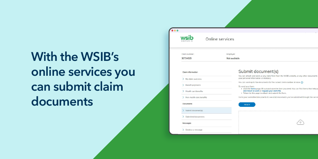With the WSIB's online services you can submit claim documents