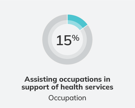 15 percent assisting occupations in support of health services -  Schedule 1