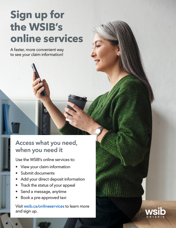 sign up for the WSIB's online services