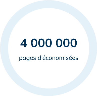 Cercle contenant la mention 4 000 000 pages d’économisées