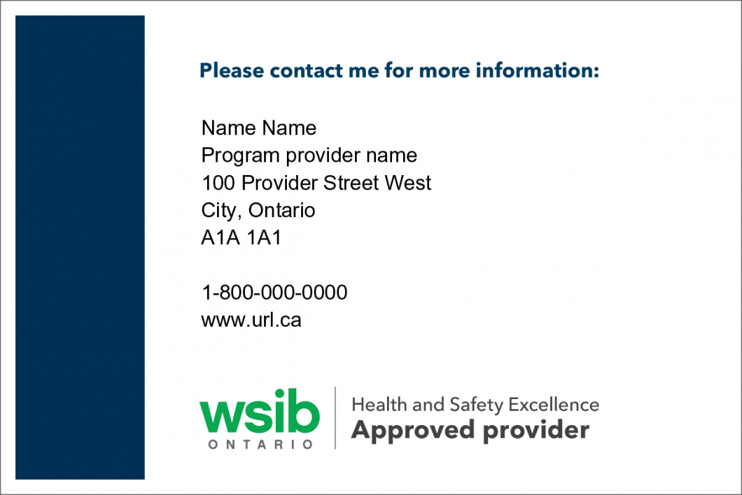 Health and Safety Excellence program information toolkit WSIB